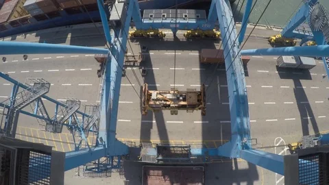 Gantry crane move 4k Stock Footage 90780760