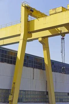 Gantry crane shipyard Stock Photos