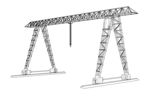 Gantry crane. Wire-frame. Vector EPS10 format Stock-Illustration
