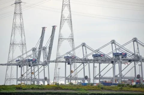 Gantry cranes Stock Photos