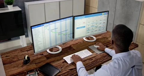 Gantt Chart Calendar Schedule Stock Footage 230096979