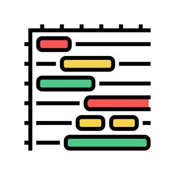 Gantt chart color icon vector illustration イラスト素材