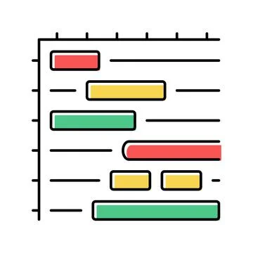 Gantt chart color icon vector illustration Stockillustratie