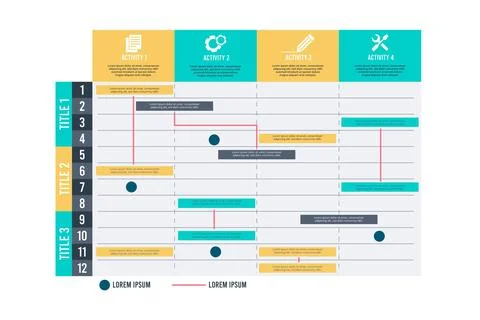 Gantt chart design Stock Illustration
