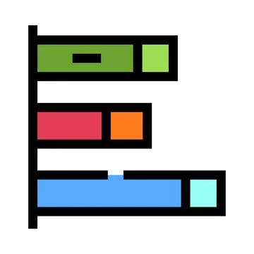 Gantt chart icon visualizing project management planning and timeline Stock Illustration