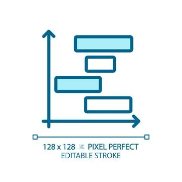Gantt chart light blue icon Stock Illustration