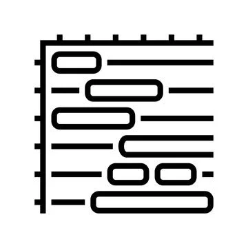 Gantt chart line icon vector illustration 库存插图