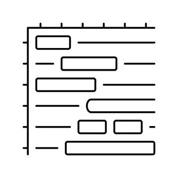 Gantt chart line icon vector illustration イラスト素材