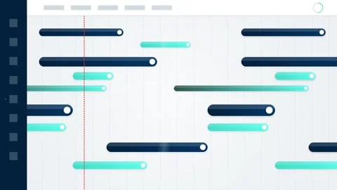 Gantt Chart Project Management Timeline Planning Software Interface Vídeo Stock 347561839