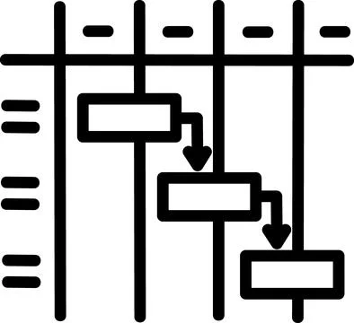 Gantt chart project planning task icon Stock Illustration