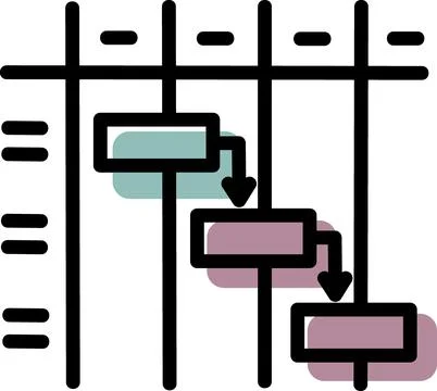 Gantt chart project timeline schedule icon Stock Illustration
