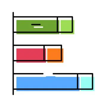 Gantt chart visualizing project management tasks timeline Stock Illustration