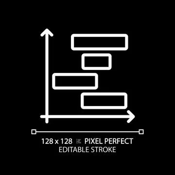 Gantt chart white linear icon for dark theme Stock Illustration