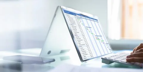 Gantt Software Project Document Plan List Stock Photos