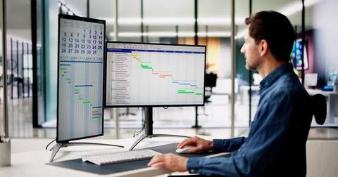Gantt Software Project Document Plan List Foto stock