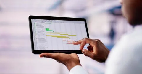 Gantt Software Project Document Plan List Stock Photos