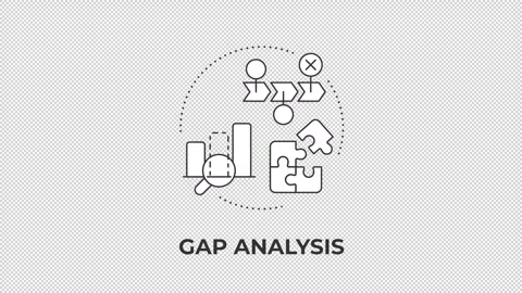 Gap analysis animated line concept icon Stock Footage 345258309