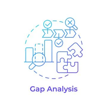 Gap analysis blue gradient concept icon イラスト素材