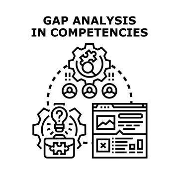 Gap analysis measuring professional skill competencies development Illustrazione stock