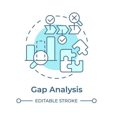 Gap analysis soft blue concept icon Stock Illustration