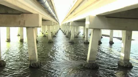 Gap between two bridges Stock Footage 12614633