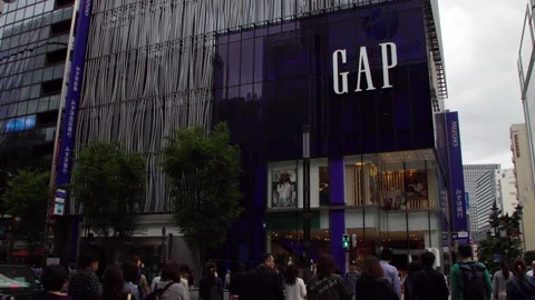 Gap Flagship store in Ginza area in Tokyo Stock Footage 103051781