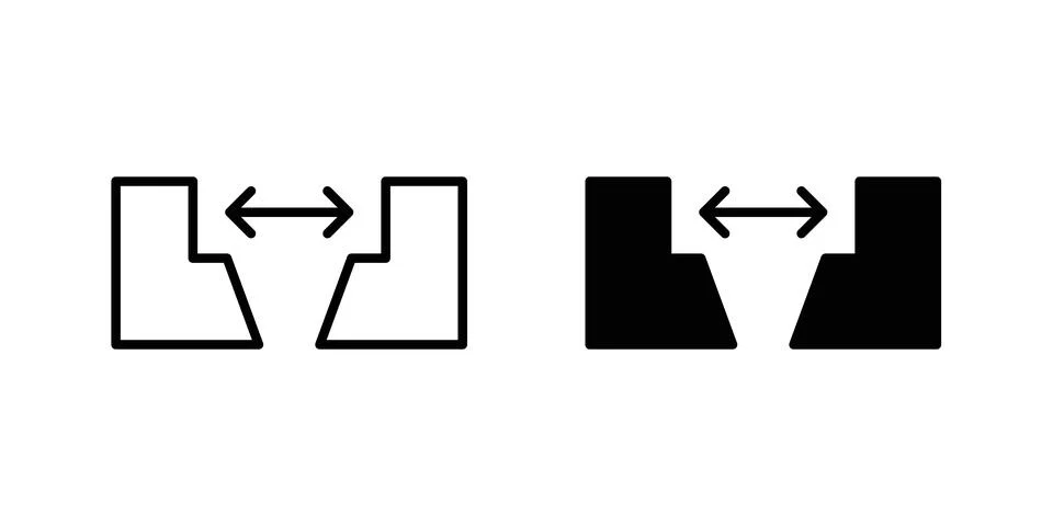 Gap icon vector template set in black Stock Illustration