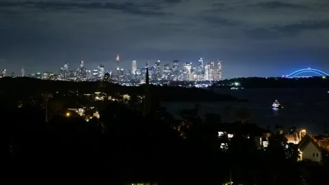 From the Gap night time lapse view of Sydney 4K Video stock 296931245