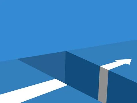 Gap Obstacles with Guide Arrows 스톡 일러스트