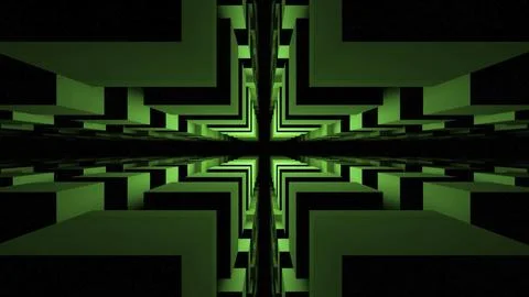 Gap in space of squares. Design. Sacral cleft in labyrinth. 3D space of squares Stock Illustration