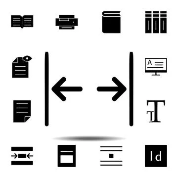 Gap, text icon. Simple glyph, flat vector of Text editor set icons for UI and Stock Illustration