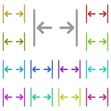 Gap, text multi color icon. Simple thin line, outline vector of Text editor i Stock Illustration