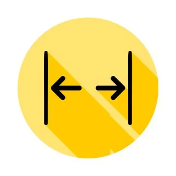 Gap, text outline icon in long shadow style Stock Illustration