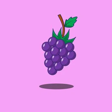 Gapes fruit on vine with leaf Stock Illustration