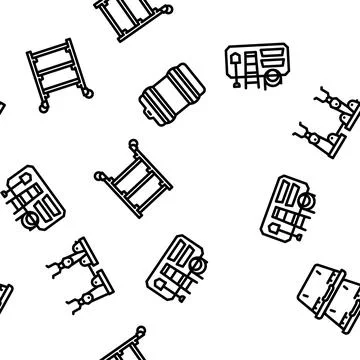 Garage accessories tool service vector seamless pattern Illustrazione stock