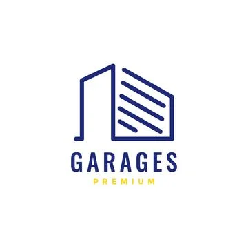 Garage architect structure modern minimalist line logo design vector Ilustración de archivo