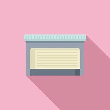 Garage automatic gate icon flat vector. House door Illustrazione stock