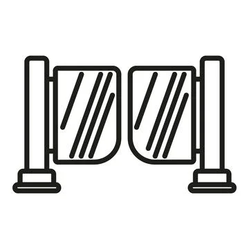 Garage automatic gate icon outline vector. House door Stock Illustration