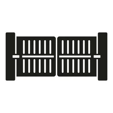 Garage automatic gate icon simple vector. House door Stock Illustration
