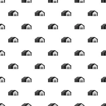 Garage with automatic gate pattern, simple style Stock Illustration
