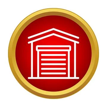 Garage building or storage facility icon outline Ilustración de archivo