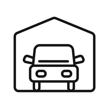Garage Car Icon Pack Secure Vehicle Storage Illustrations for Home and Auto イラスト素材