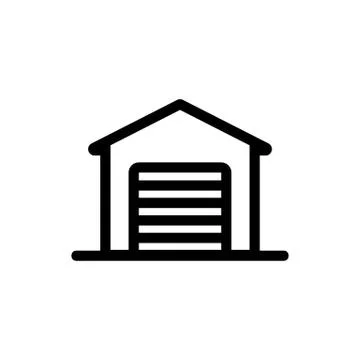 Garage for the car icon vector. Isolated contour symbol illustration Stock Illustration