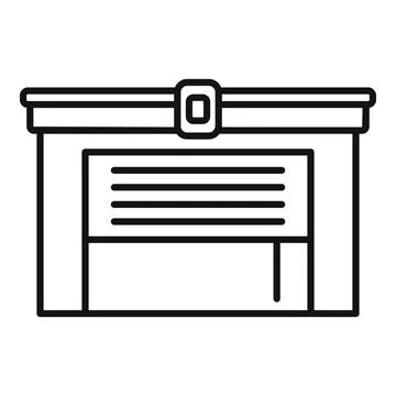 Garage door being opened with automatic remote control system Ilustración de archivo