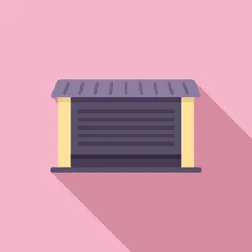 Garage door icon flat vector. Automatic gate Illustrazione stock