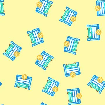 Garage door maintenance home vector seamless pattern Stock Illustration
