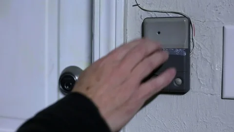 Garage Door Open Button Not Working - Male Hands Stock Footage 121235373