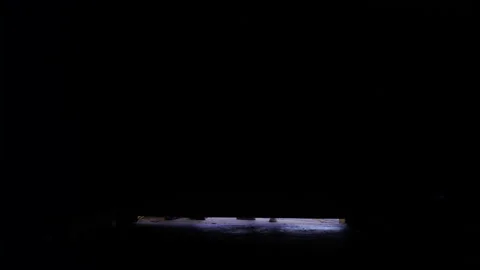 A garage door opening in a studio Stock Footage 138399395