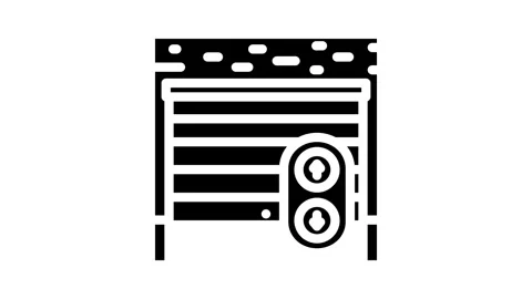 Garage door remote control glyph icon animation Stock Footage 326730344