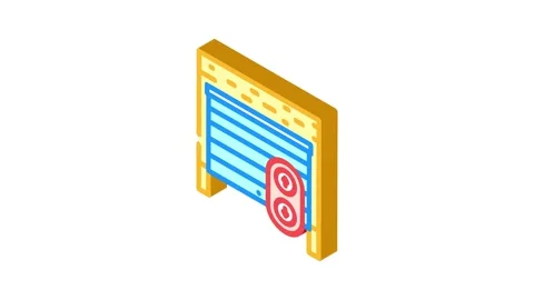 Garage door remote control isometric icon animation Stock Footage 327276188